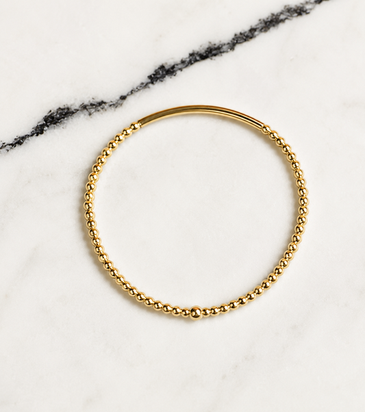 14k Gold Filled Bracelet 3mm with Gold Bar