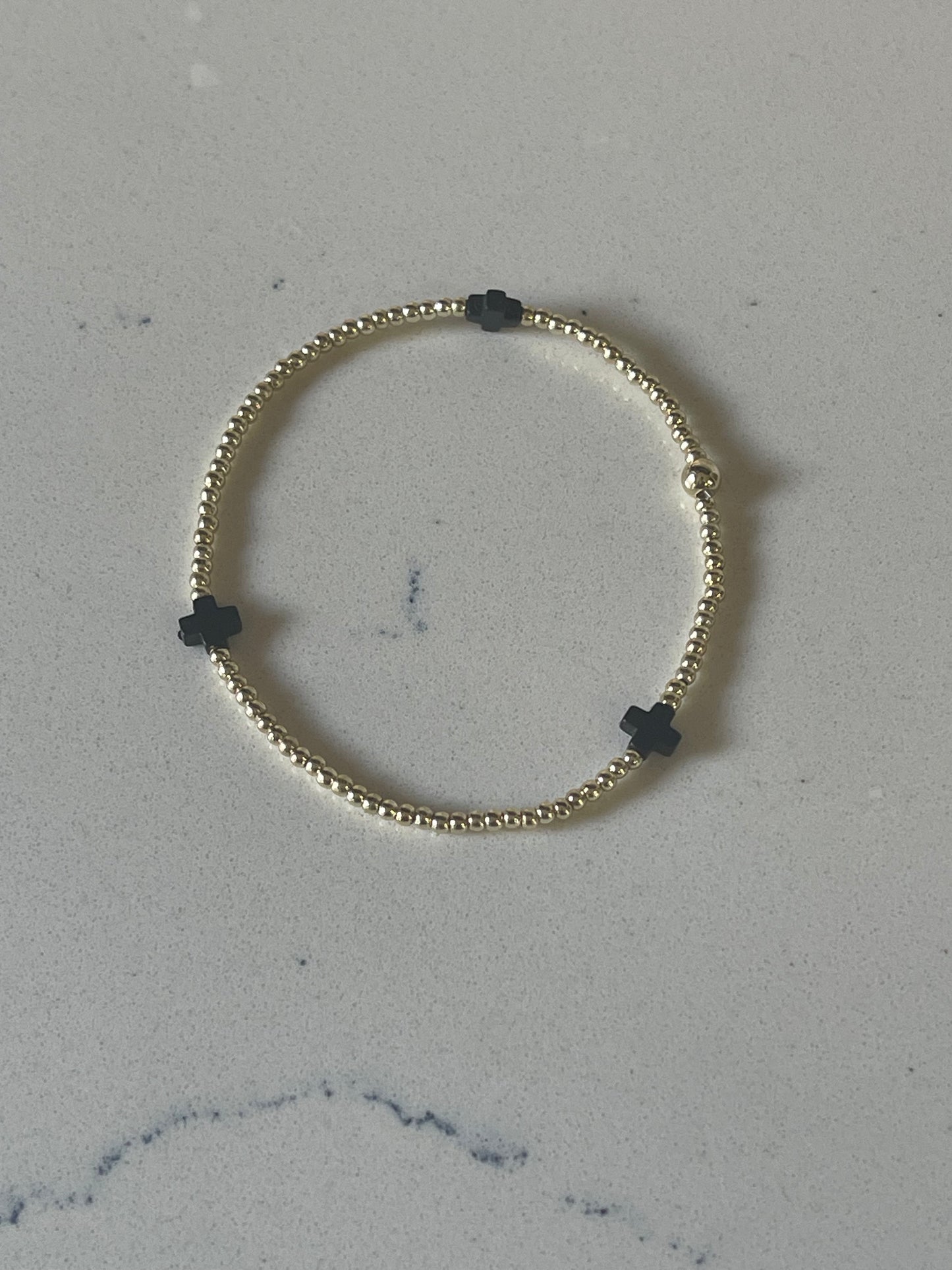 14k Gold Filled Bracelet 1mm Color Cross