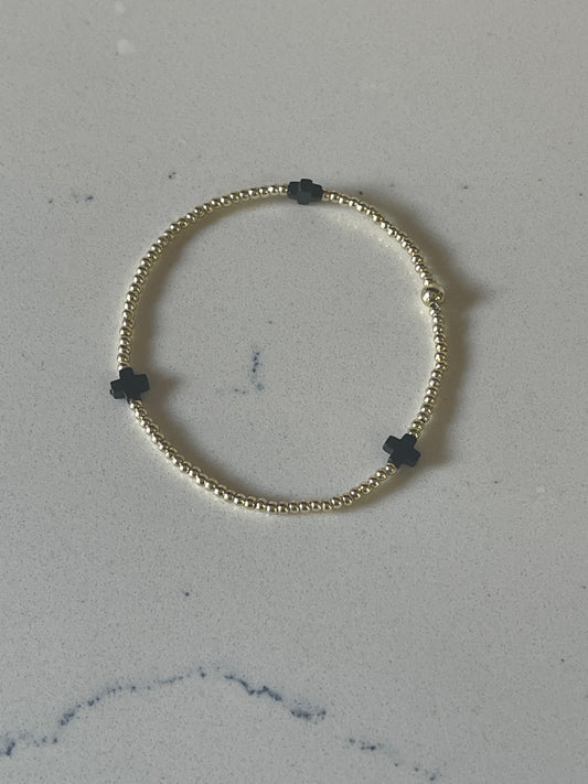 14k Gold Filled Bracelet 1mm Color Cross